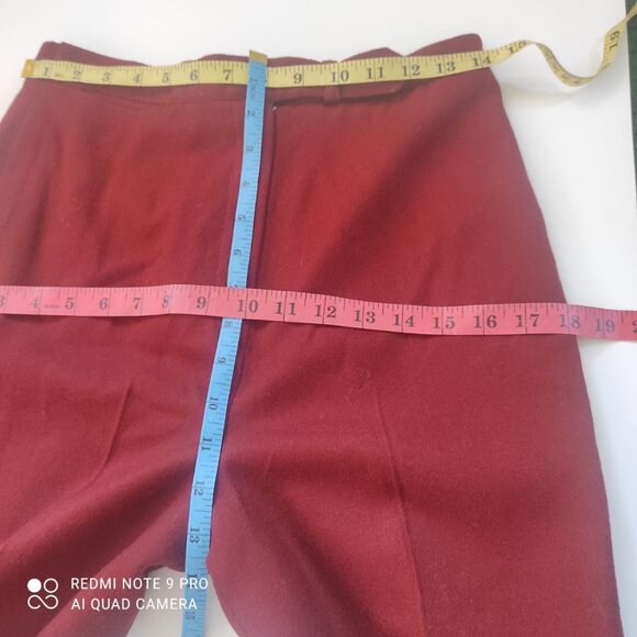 Vintage 100% Wool Rust Pants Women’s Size Medium High Waist Classic Trousers - Picture 4 of 16